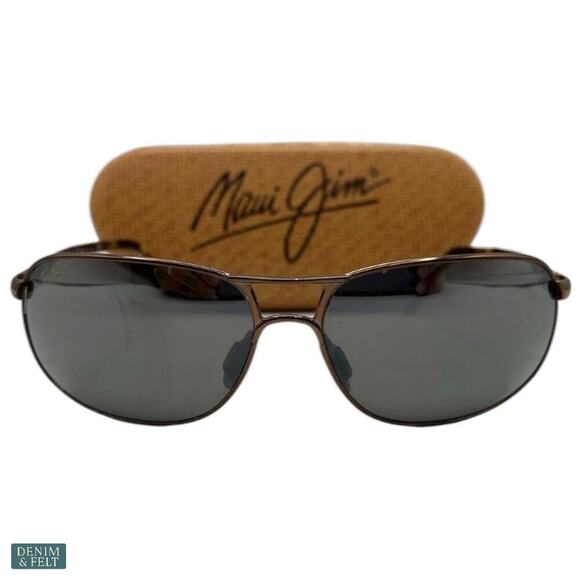 😎 Maui Jim Bayfront Aviator Sunglasses Gloss Brown HCL Bronze Polarized - Picture 7 of 14